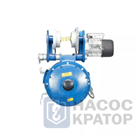 Таль передвижная типа 45 Т 10 426 2т, Н=9м Vпод. 8 м/мин., без электрооб., с ОГП, канатоукладчиком и крюковой подвеской, -20...+40С