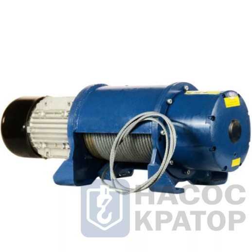 Таль стационарная типа 45 Т 0154 3,2т, Н=18м Vпод. 8 м/мин., без электрооб., с ОГП, канатоукладчиком и крюковой подвеской, -20...+40С, стоящая