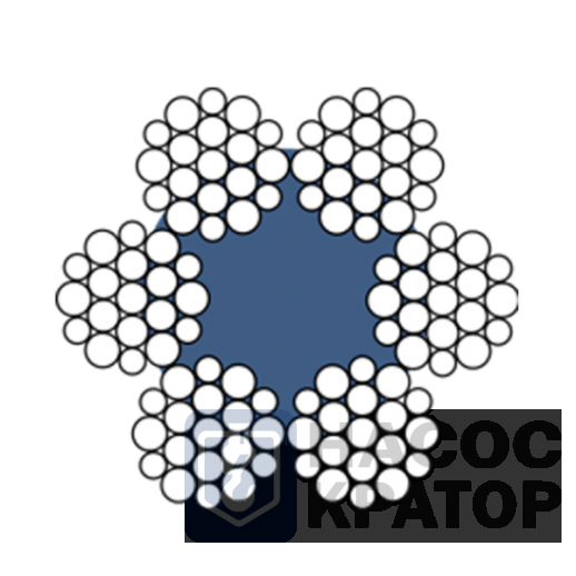 Канат стальной двойной свивки 24 мм ГОСТ 2688-80