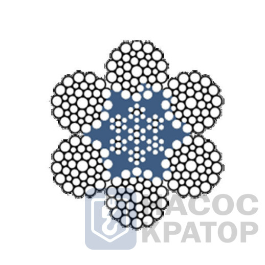 Канат стальной двойной свивки 52 мм ГОСТ 7669-80